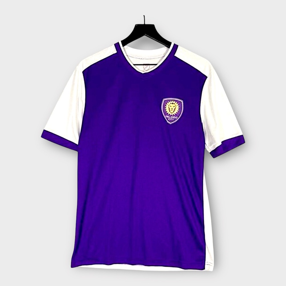 Orlando City SC Fanatics Branded Men's V-Neck Soccer Jersey Purple/White Size L